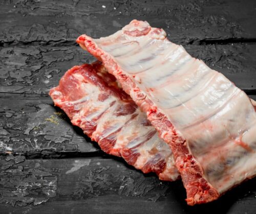 Pre-cooked pork belly ribs